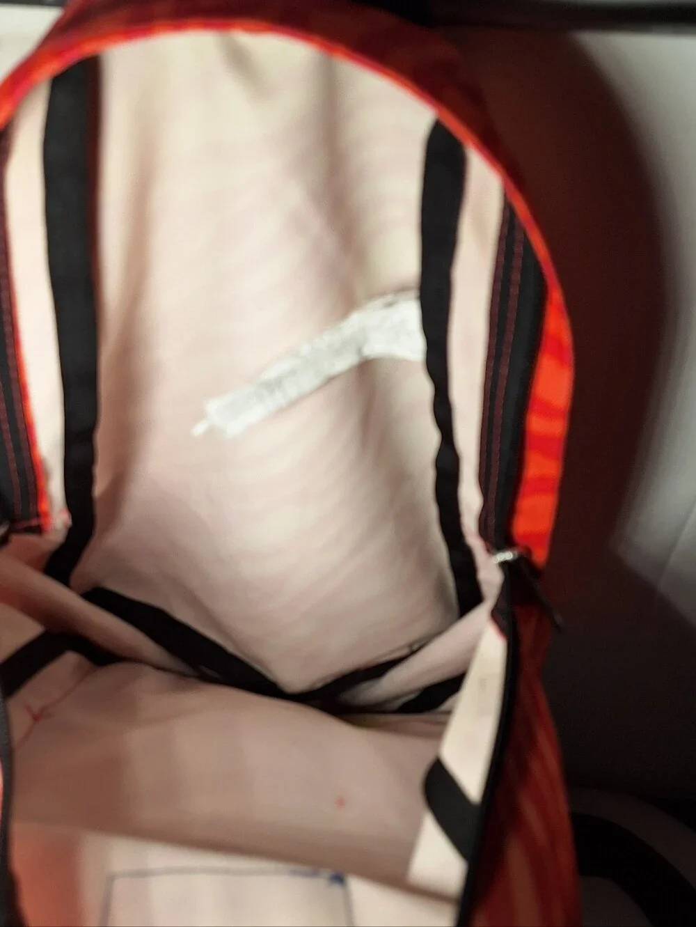 Jansport Backpack, Mini/half-pint?, Zebra Stripes, Red & White w/ Black Accents